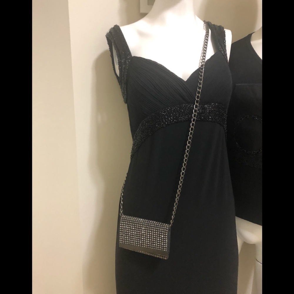 BCBGMaxAzria Black Crystal-Embellished Crossbody Bag